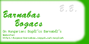 barnabas bogacs business card